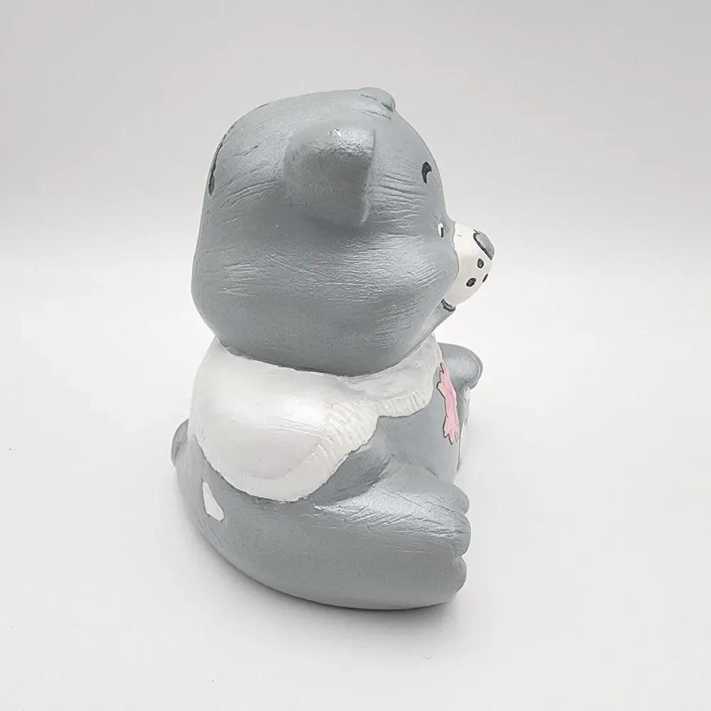 Care Bear Grams Bear Vintage Ceramic‎ 5' Coin Piggy Bank Vintage Gray RARE
